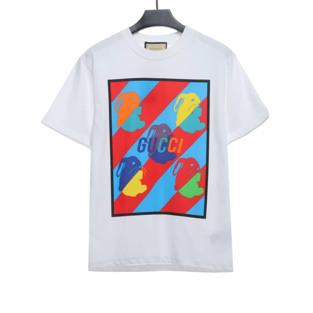 Year of the Rabbit color overlap print T-shirts